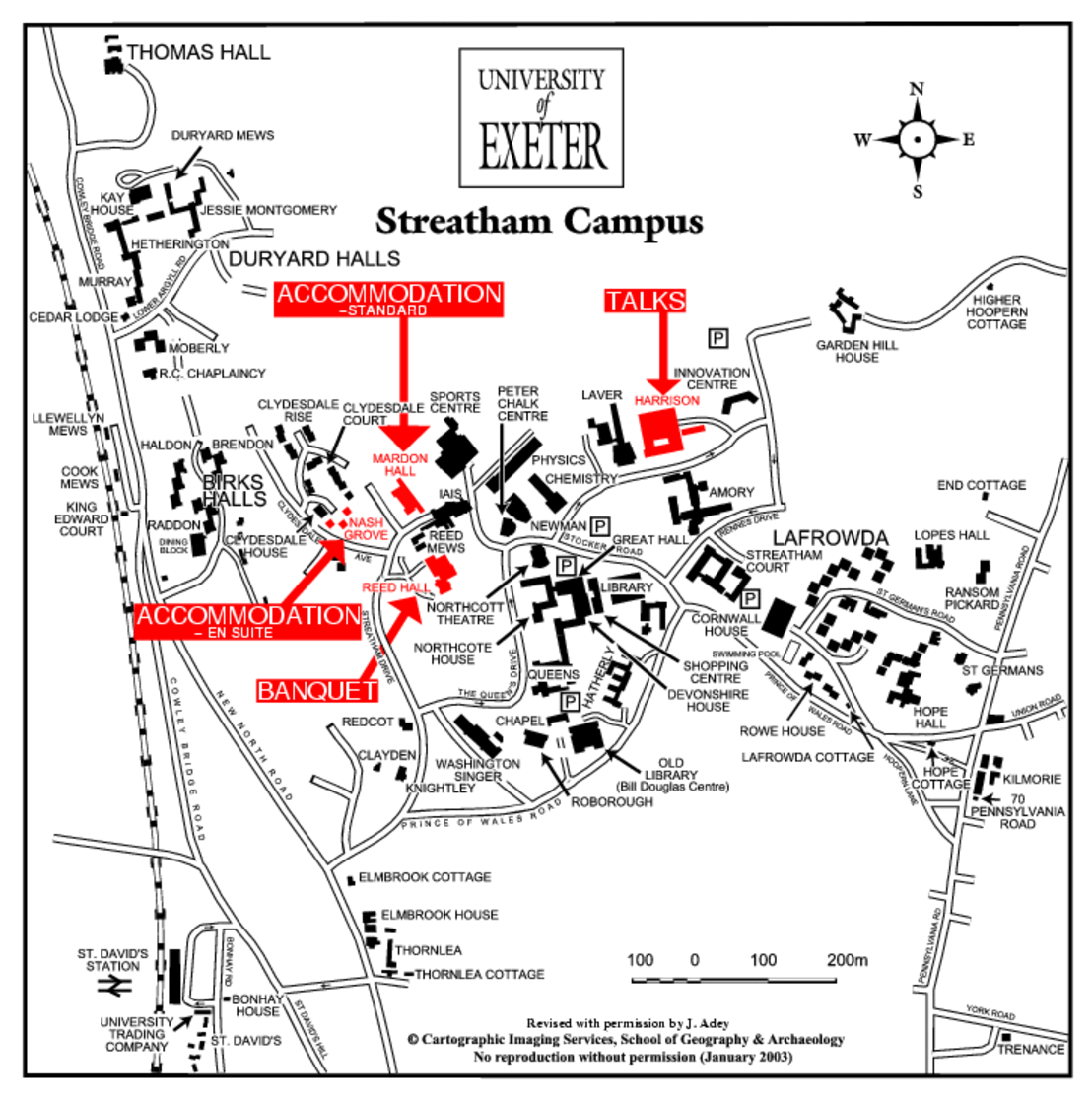Map of Streatham Campus