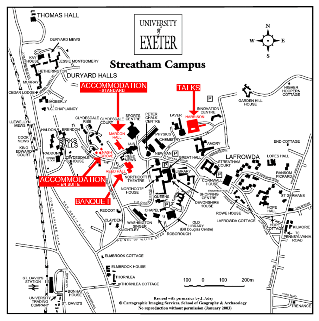 Exeter Streatham Campus Map University Of Exeter - The Physics Of Group Iv Semiconductors Workshop 2003